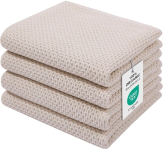 4er Set Moosfor Geschirrtücher 100% Baumwolle, 32 x 72 cm, Weiche, Saugfähige