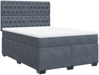 vidaXL Boxspringbett mit Matratze Dunkelgrau 160x200 cm Samt 3290961