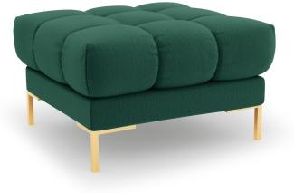 Micadoni Pouf Hocker Mamaia | Bezug Green | Beinfarbe Gold Metal