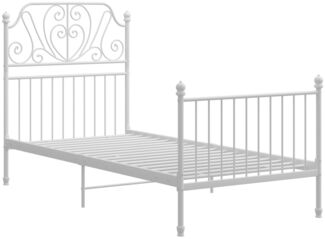 vidaXL Bettgestell Weiß Metall und Sperrholz 90x200 cm [324842]
