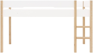 Bopita Lucas Halbhochbett - Weiß / Natur - 90 x 20 - Material: MDF / Buche - Babypark. de