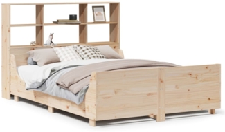 vidaXL Massivholzbett mit Regal ohne Matratze 160x200 cm Massivholz 3323800