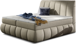 Eltap Vincenzo Bett (Orinoco 22) 180X200 Holzrahmen , Beige, 224 x 126 x 180 cm