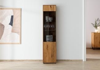 Massivmoebel24 Standvitrine (Wildeiche 45 x 38 x 200 natur geölt WIEN #231) Wildeiche 45 x 38 x 200 natur geölt WIEN #231