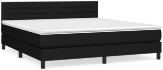 vidaXL Boxspringbett mit Matratze Schwarz 180x200 cm Stoff 3140155