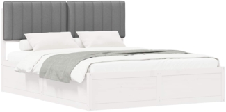 vidaXL Bettgestell mit gepolstertem Kopfteil Hellgrau 160 x 200 cm 3398223