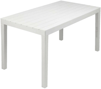 Dmora Außentisch Asar, rechteckiges Esszimmerregal, Mehrzweck-Gartentisch für drinnen und draußen, 100 % Made in Italy, 138 x 78 x 72 cm, Weiß