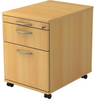 mcbuero. de Rollcontainer 58cm 1 Schub 1 Hängeregistratur Schloss Bogen