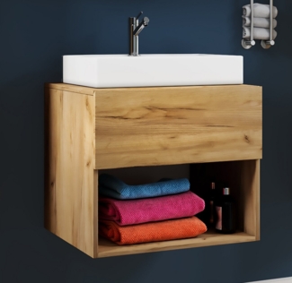 VCM Badmöbel Waschtisch Lendas 917695 Honig-Eiche H. 69 x B. 60 x T. 52 cm