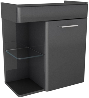 LANZET K8 Gäste WC Waschtischunterschrank 55 cm, Anthrazit