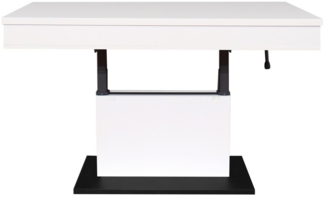 freiraum Couchtisch Lift, höhenverstellbar bis 77cm, weiss / schwarz - 110x58/77x60 cm (BxHxT)