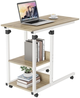 Dripex Beistelltisch Schreibtisch mit Rollen Computertisch Höhenverstellbar Laptoptisch