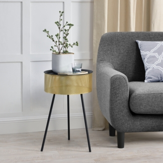 Beistelltisch Gällivare 65 x 40 cm Metall Gold [en. casa]