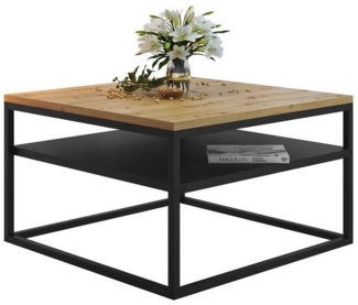 Lookway Couchtisch NOVA LOFT mit Ablage auf schwarzem Gestell (1x Tisch), Breite: 68,5
