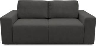 DOMO. collection Sofa 700 029, 2-Sitzer Couch mit Schlaffunktion und Federkernpolsterung, lose Rückenkissen, Polstergarnitur, 192 x 116 x 85 cm (BxTxH), grau