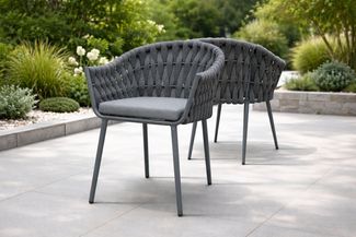 Destiny Gartensessel MOLINO (Set, 2-St), stapelbar, anthrazit meliert, Polster grau