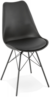 Designerstuhl BYBLOS | Stuhl im Industriestil, bestehend aus einem schwarzen Kunststoffsitz kombiniert mit einem schwarzen Kadima Design