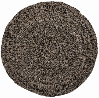 Der Seagrass Teppich - Natur Schwarz - 100 - Natürliches Schwarz - 100x100x2cm