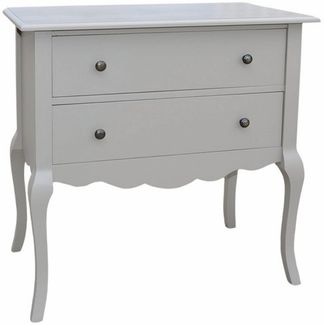 Casa Padrino Barock Kommode mit 2 Schubladen Grau 80 cm - Barock Möbel