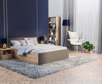 FDM Stauraumbett Bettgestell Bettrahmen Doppelbett 120x200, 140x200, 160x200, 180x200cm (MADE IN EU - Elternbett Doppelbett Gästebett Bett, optional mit Matratze + inklusive Lattenrost), Metallrahmen mit hydraulischer Klappfunktion