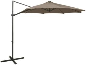 vidaXL Ampelschirm mit LED-Beleuchtung 300 cm Taupe 312339