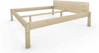 Pfostenbett Massivholzbett (Fichte) "Daybett" 200 x 200 cm 48 cm Holzbett 300kg