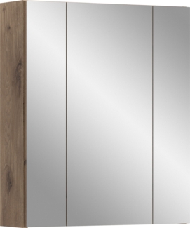 Spiegelschrank (B/H/T: 60x70x18 cm) in schwarz matt und Nox Oak Nachbildung