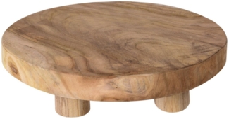 Spetebo Blumenständer Teak Blumenhocker natur - 30 x 7 cm (Stück, 1 St, Pflanzenhocker), Holz Pflanzen Hocker