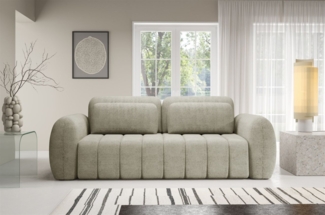 Sofa 3-Sitzer mit Schlaffunktion CARIA in Stoff Quelle Ecru