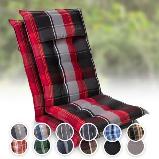 Sylt Polsterauflage Sesselauflage Kopfkissen Polyester 50 x 120 x 9 cm Rot / Schwarz