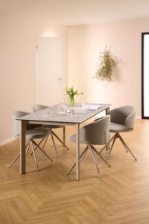 ACTONA GROUP Esstisch Palermo, Esstisch, Tischplatte grau Anista rau keramisch, 160x90x75cm