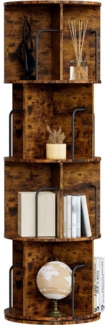 Oak&Tea Bücherregal Bücherregal drehbar mit 4 Ebenen, Standregal für Bücher & Deko, 4 Etagen, Höhe 128cm, drehbar, Durchmesser 40 cm, platzsparend
