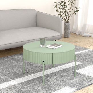 Couchtisch Rill mit Schublade 36xØ60 cm Mintgrün [en. casa]