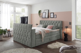 ED EXCITING DESIGN Boxspringbett Springdale, mit Bettkasten, motorisierter TV-Halterung, Duo-Matratze (H3/H4)