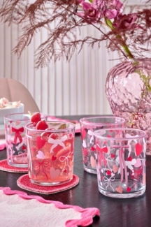 Next Tumbler-Glas 4er-Set Bechergläser mit Herz und Schleife, Glas