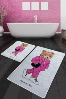 Badematten-Set (2 Stück), 'Boss Girl', Mehrfarbig