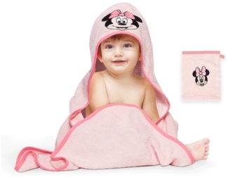 Disney Kapuzenhandtuch Disney Baby Kapuzenhandtuch Set, 2-teiling, 100% Baumwolle, Kapuzenhandtuch mit Waschlappen