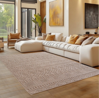 Carpettex Designteppich Einfarbig Boucle Loop, Rechteckig, Höhe: 7 mm, Teppich Wohnzimmer, Schlafzimmer, Gästezimmer