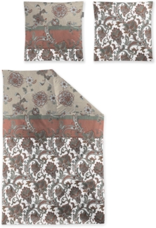 Irisette Easy Soft-Seersucker Bettwäsche 155x220 Paisley orange grün 8615-50