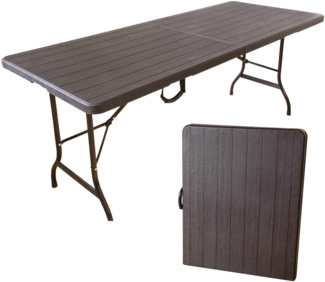 Bierzeltgarnitur Set mit 2x Bierbank und 1x Buffettisch, braun, klappbar