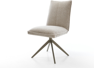 Drehstuhl Lelio-Flex Webstoff Soft Beige Kreuzgestell breit Effektfinish Titan 360° drehbar Wippfunktion Taschenfederkern
