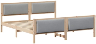 vidaXL Bettrahmen mit Kopfteil Hellgrau 200 x 200 cm Stoff 3394243