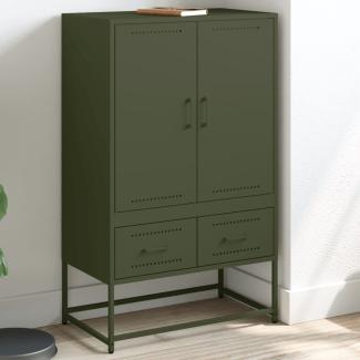 vidaXL Highboard Olivgrün 68x39x111,5 cm Stahl 846612