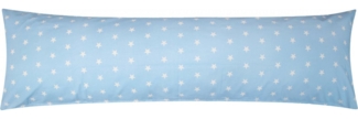 Heubergshop Seitenschläferkissenbezug, (1 Stück), 40x145cm Sterne Muster Weiß Hellblau 100% Baumwolle (376/2-Blau)