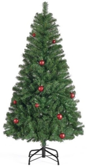 SONGMICS Künstlicher Weihnachtsbaum, 150 cm hoher Tannenbaum, Spitzen aus PVC, mit Metallständer, schneller Aufbau, grün