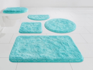 Grund Badematte Melos, Badvorleger, Badezimmer Teppich, sehr weich, Höhe 27 mm, rutschhemmend beschichtet, fußbodenheizungsgeeignet, Kunstfaser, rechteckig, 3-tlg. Stand-WC Set, melierte Optik, sehr weicher Flor, Melange-Effekt, Made in Europe