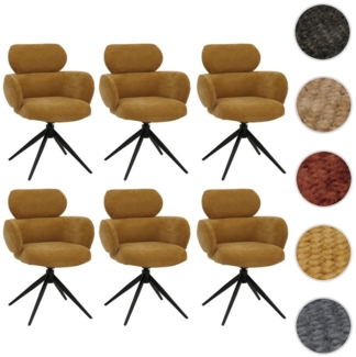 MCW Esszimmerstuhl MCW-O77-6 (Set, 6 St), Um 360° drehbar, Moderner Chenille Stoffbezug, Mit Fußbodenschonern