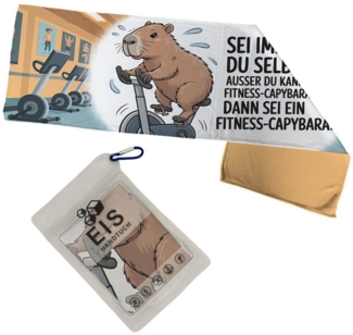 speecheese Sporthandtuch Sei ein Fitness-Capybara Eishandtuch XL mit lustigem Spruch