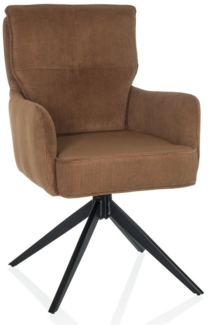 hjh LIVING Esszimmerstuhl Polsterstuhl TARUGO Stoff mit Armlehnen (1 St), Esszimmerstuhl mit Cord-Stoff, Sitz drehbar, bequem gepolstert