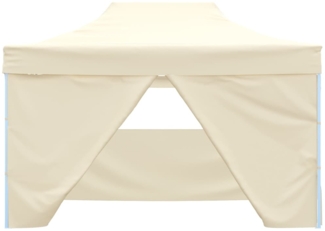 vidaXL Profi-Partyzelt Faltbar mit 4 Seitenwänden 3×4m Stahl Creme 48894